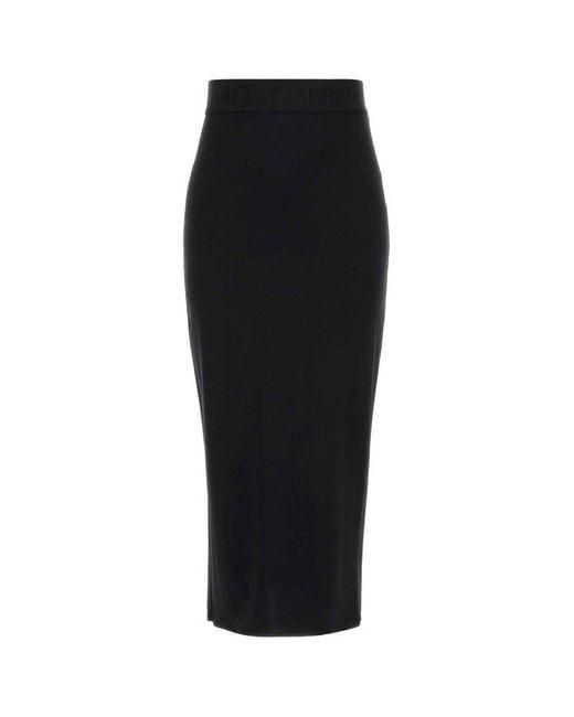 Dolce & Gabbana Black Stretch Viscose Blend Skirt