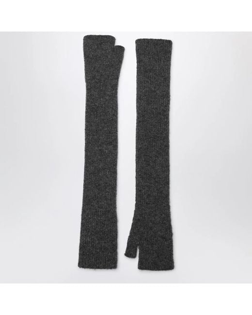 Roberto Collina Gray Long Gloves