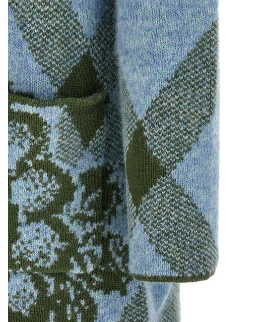 Dries Van Noten Green Wool Cardigan for men