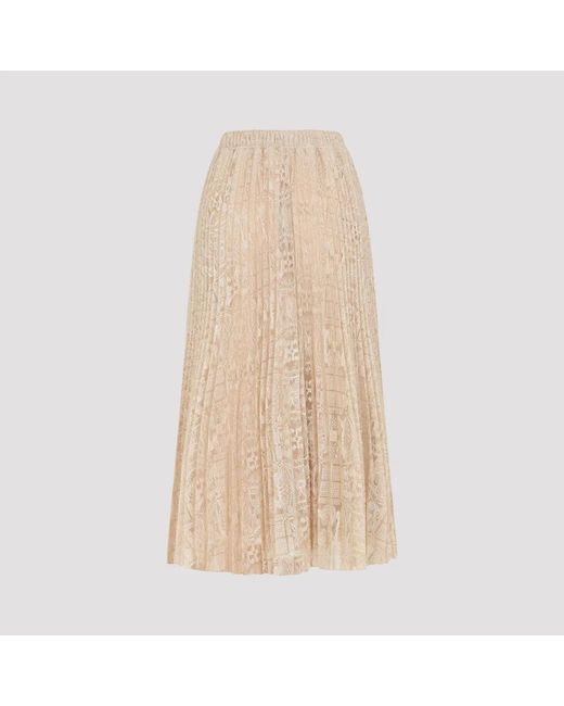 Ermanno Scervino Natural Lace Cotton Midi Skirt