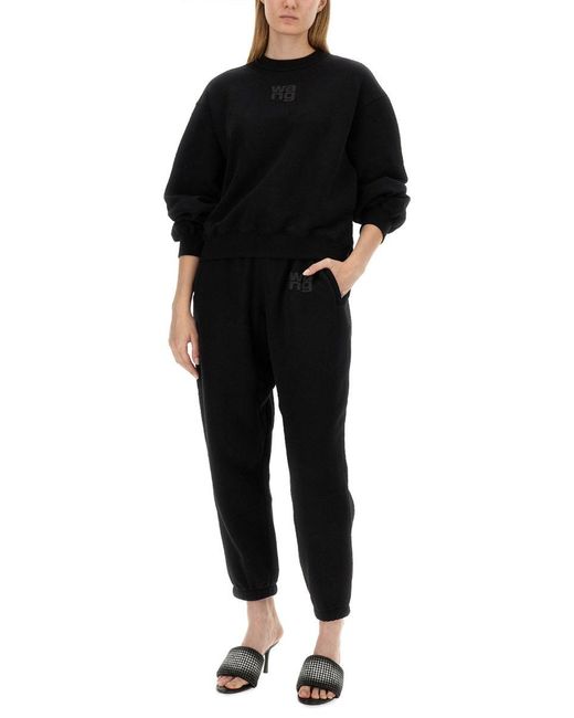 T By Alexander Wang Black Felpa Con Logo