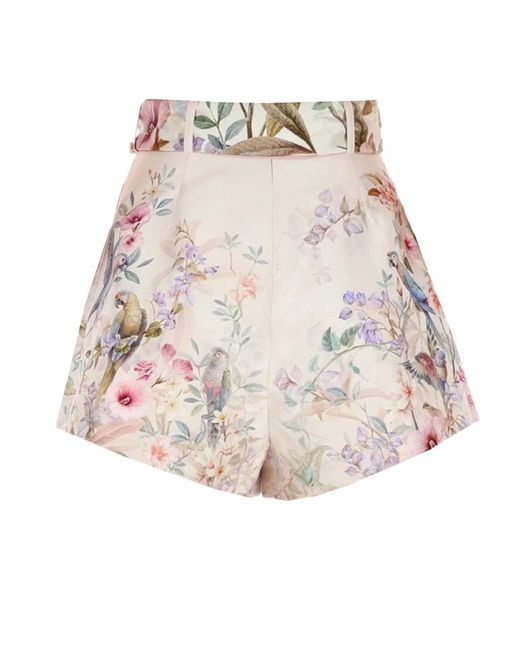 Zimmermann Pink Rebellion Pleated Shorts