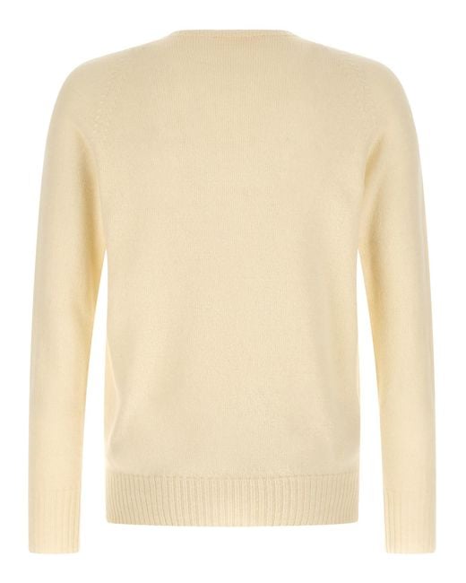 Ma'ry'ya Natural Crew-Neck Sweater With Slits for men