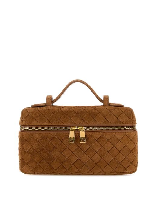 Bottega Veneta Brown Caramel Suede Bang Bang Handbag