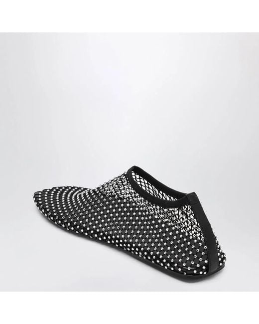 Christopher Esber Black Minette Slipon Mesh Ballet Flats With Crystals