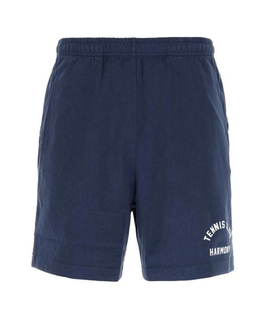 Harmony Blue Cotton Bermuda Shorts for men