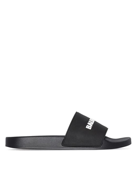 Balenciaga Black Pool Slide Bal Logo for men