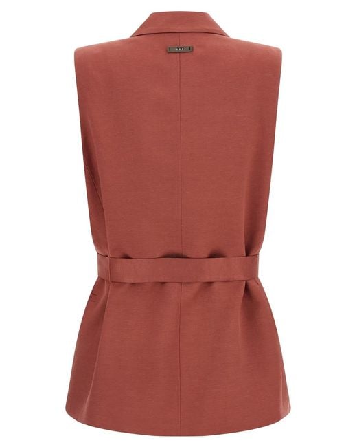 Peserico Red Linen Viscose Vest
