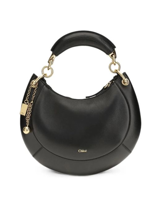 Chloé Black Zipped Leather Shoulder Bag