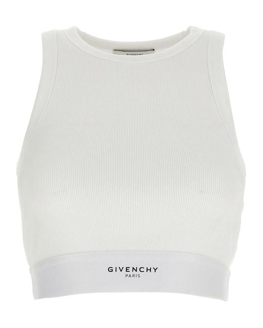 Givenchy White Crop Tank Top