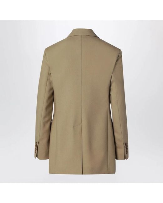 Max Mara Natural Camel Wool-Blend Double-Breasted Jacket