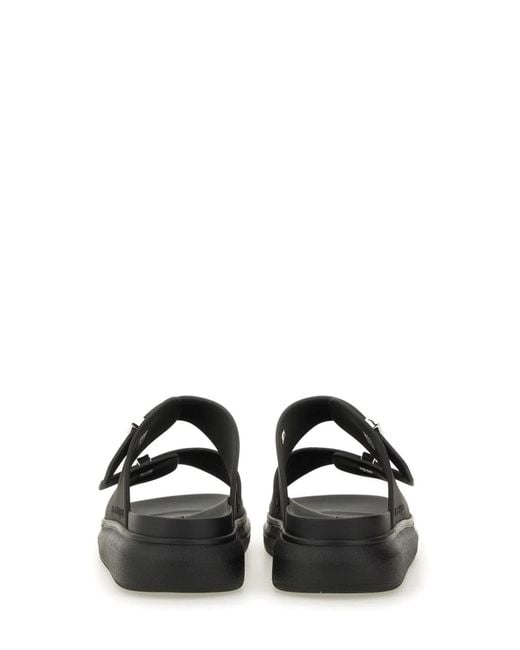 McQueen Black "Hybrid Double Buckle" Sandal for men