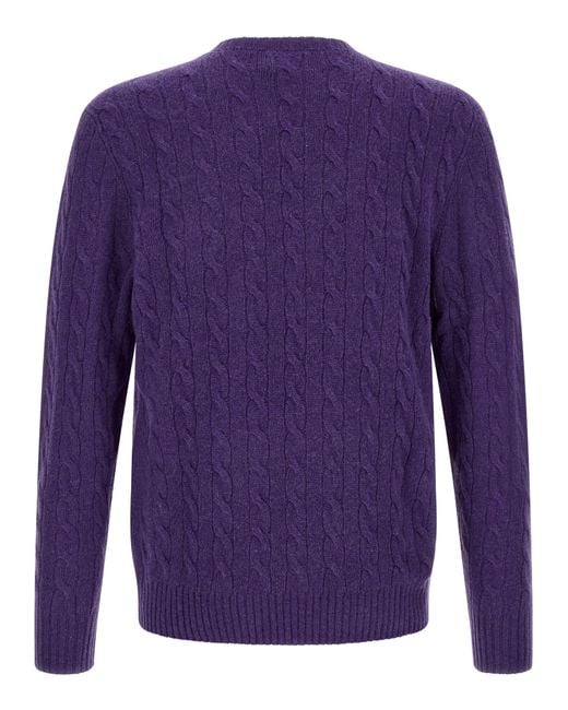 Polo Ralph Lauren Blue Braided Sweater for men