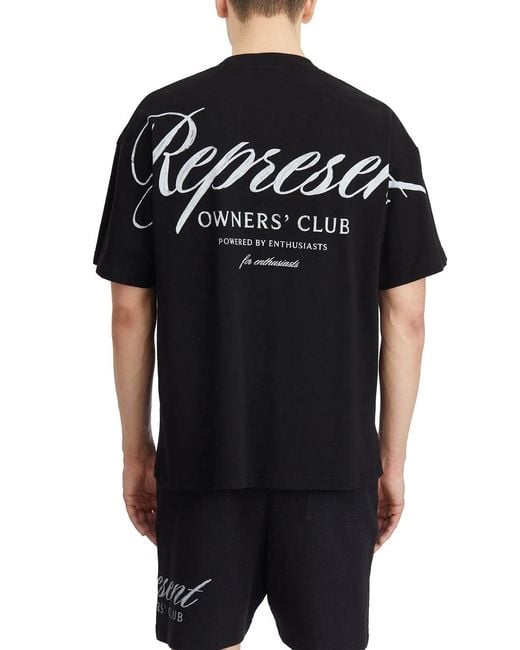 Represent Black T-Shirt Owners Club Script for men