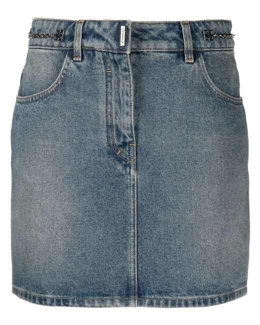 Givenchy Blue Denim Mini Skirt