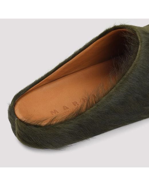 Marni Brown Fussbett Sabot Flat Shoes for men