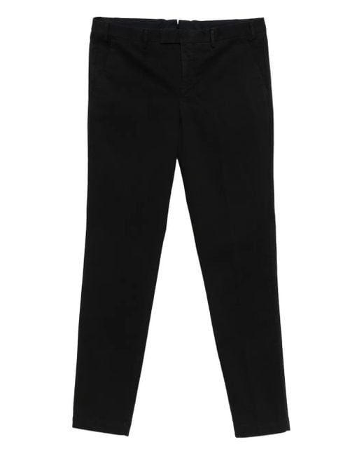 PT01 Black Master Tapered Leg Cotton Trousers for men