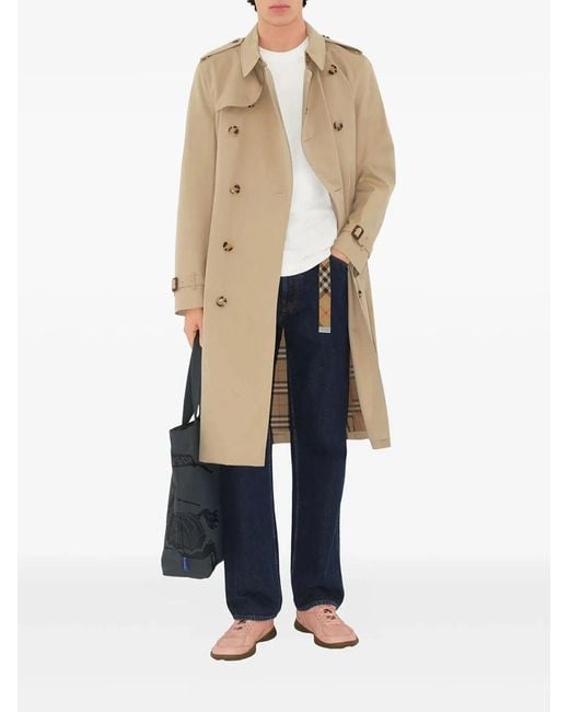 Burberry Natural Long Kensington Heritage Trench Coat for men