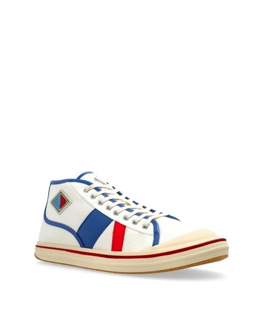 Bottega Veneta Blue Eliott Mid-Top Sneakers for men