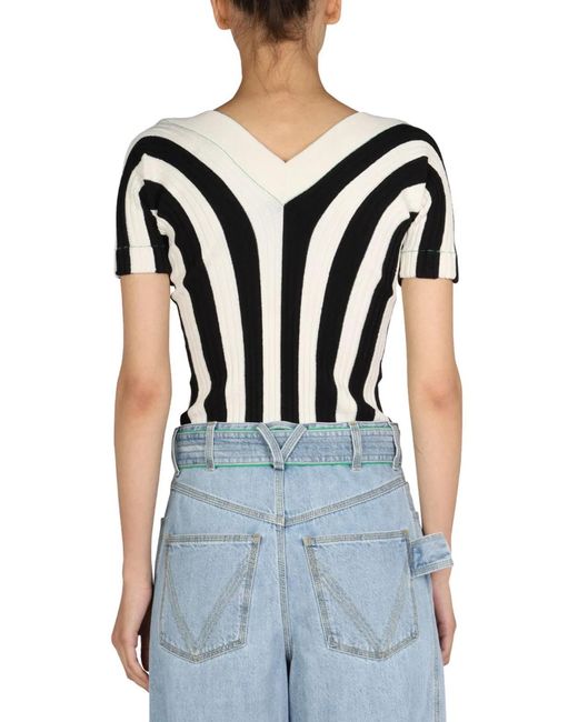 Bottega Veneta Blue Striped Pattern Top