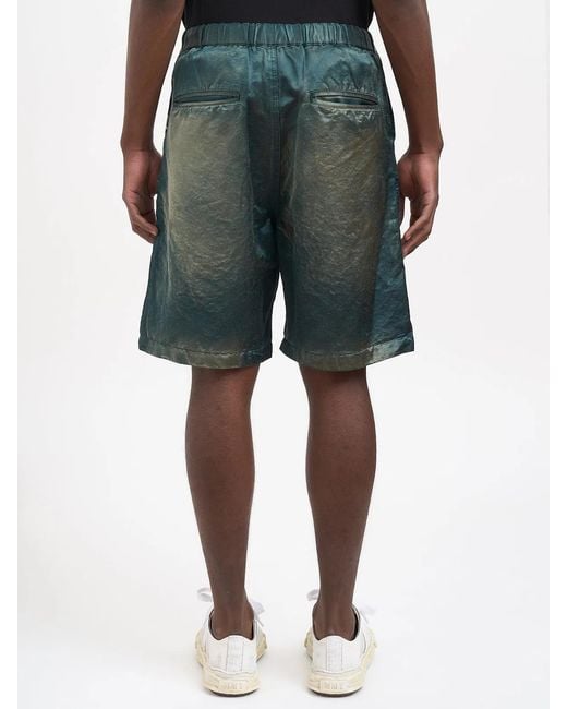 Maison Mihara Yasuhiro Green Bermuda Sun Fade Satin for men