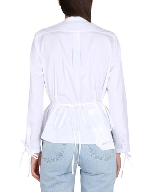 Aspesi White Korean Collar Shirt