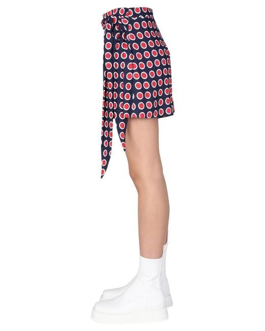 Boutique Moschino Red Eyelets Shorts