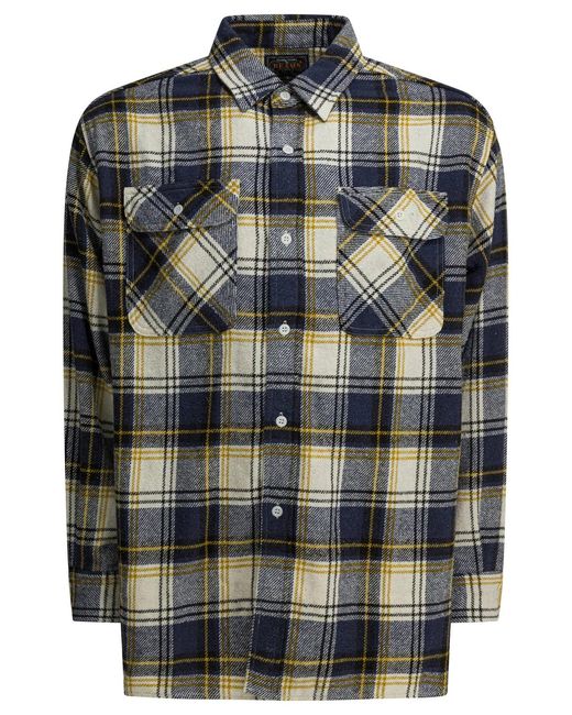 Beams Plus Gray Cotton Polyester Shirt for men