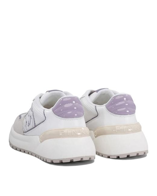Pinko White Lace Up Sneakers