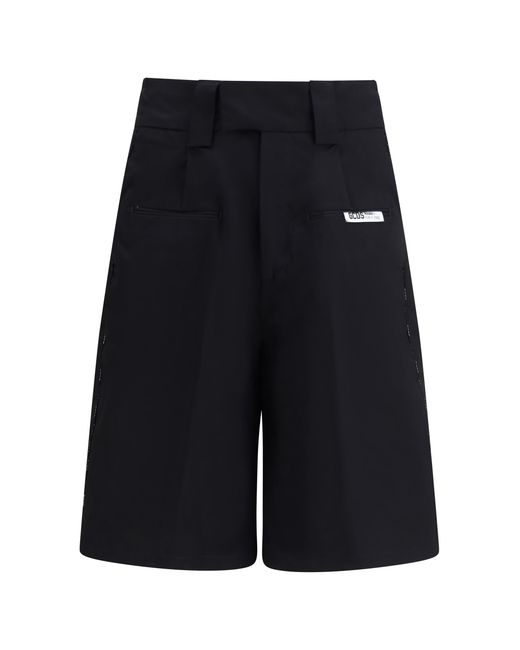 Gcds Blue Shorts With Logo Piping Cotton; Elastane Bermuda for men
