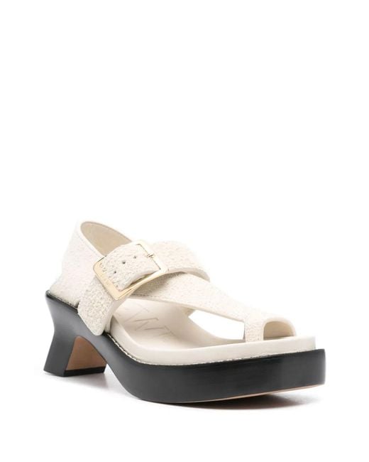 Loewe White Ease Leather Sandals