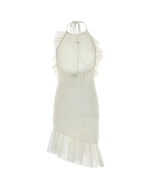 Blumarine White Abito Tulle