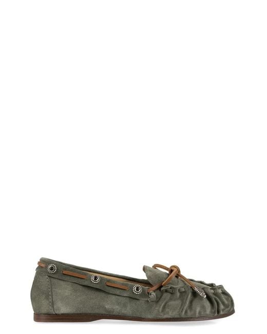 Sartore Green Suede Loafers