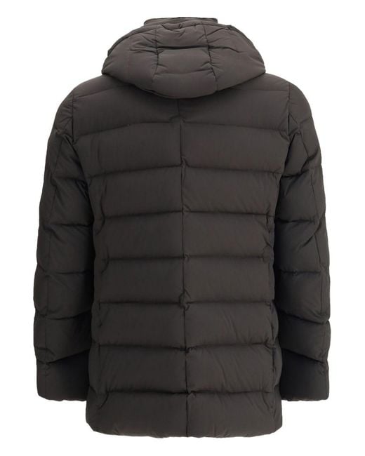 Moorer Black Dark Polyamide Jacket for men