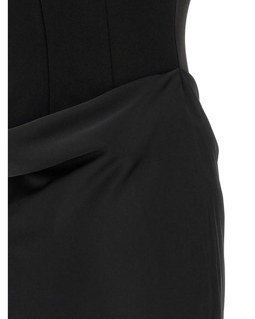 ROTATE BIRGER CHRISTENSEN Black Rotate Birger Christensen Draped Dress