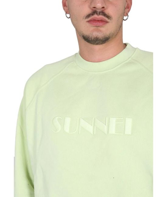 Sunnei Green Crewneck Sweatshirt for men