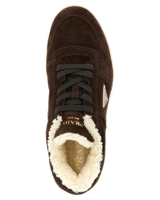 Prada Brown 'Downtown' Sneakers for men