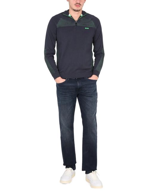 Boss Blue Turtleneck Jersey for men
