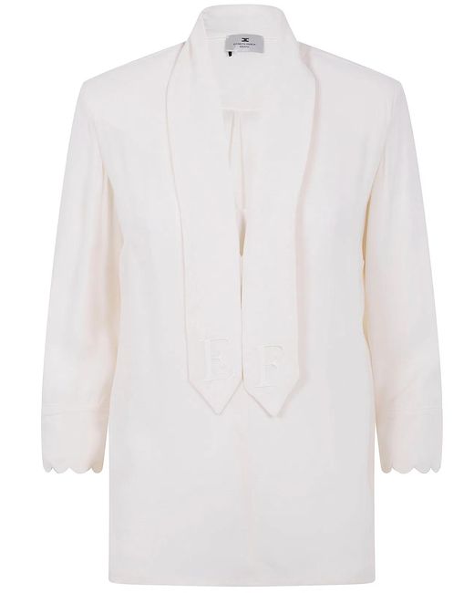 Elisabetta Franchi White 3/4 Sleeve Shirt