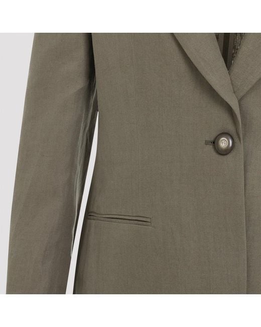 Giorgio Armani Gray Smoky Quartz Linen Blazer