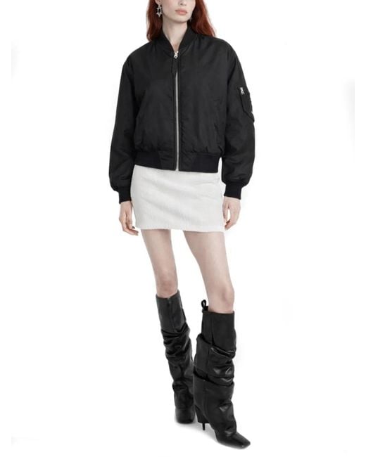 The Attico Black Bomber Jacket With Pocket