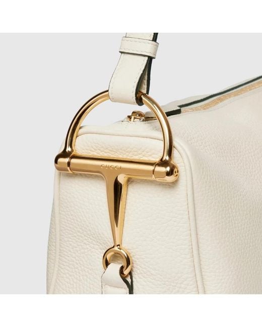 Gucci Natural Half Horsebit Victory Nude Calf Leather Handbag