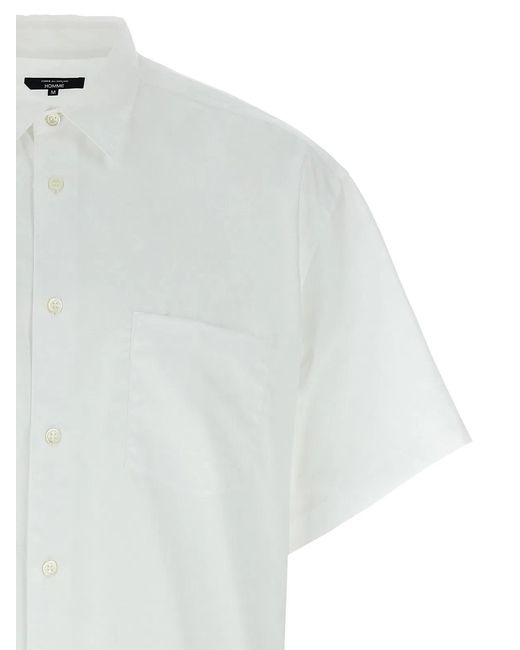 Comme Des GarÃ§ons Homme White Logo Embroidery Shirt for men