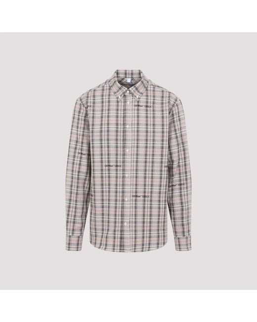 Off-White c/o Virgil Abloh Gray Flannel Cotton Shirt for men