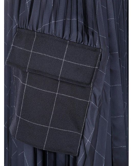 Sacai Blue Windowpane Skirt