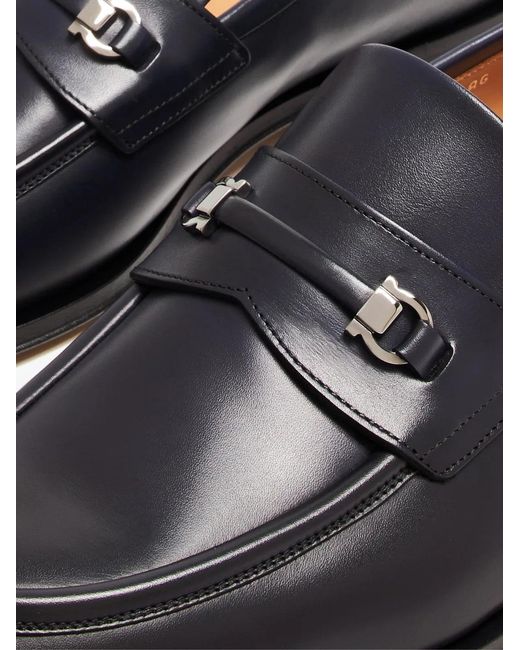Ferragamo Blue Desmond Gancini Loafers for men