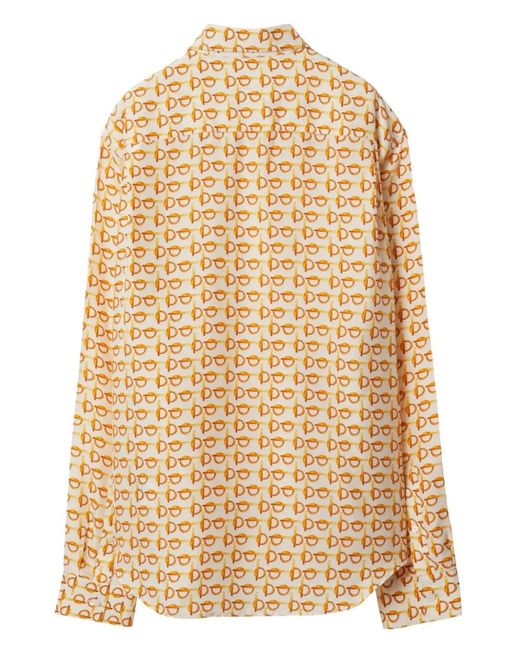 Burberry Natural Printed Silk Shirt