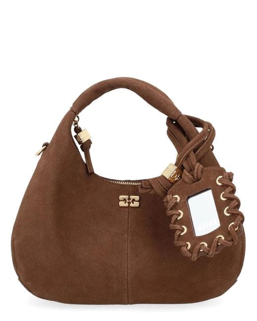 Ganni Brown Mini "Hobo" Bag