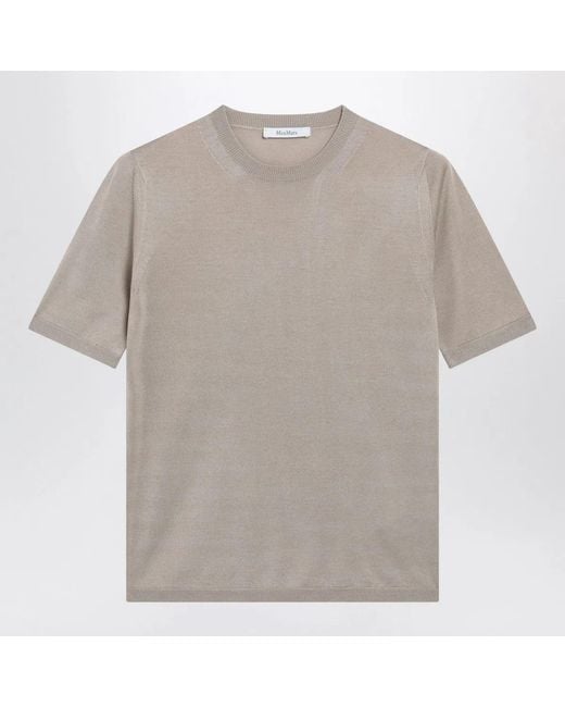Max Mara Gray Rock Cashmere And Silk Sweater