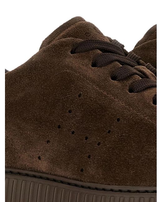 Hogan Brown Leather Flat Shoes for men